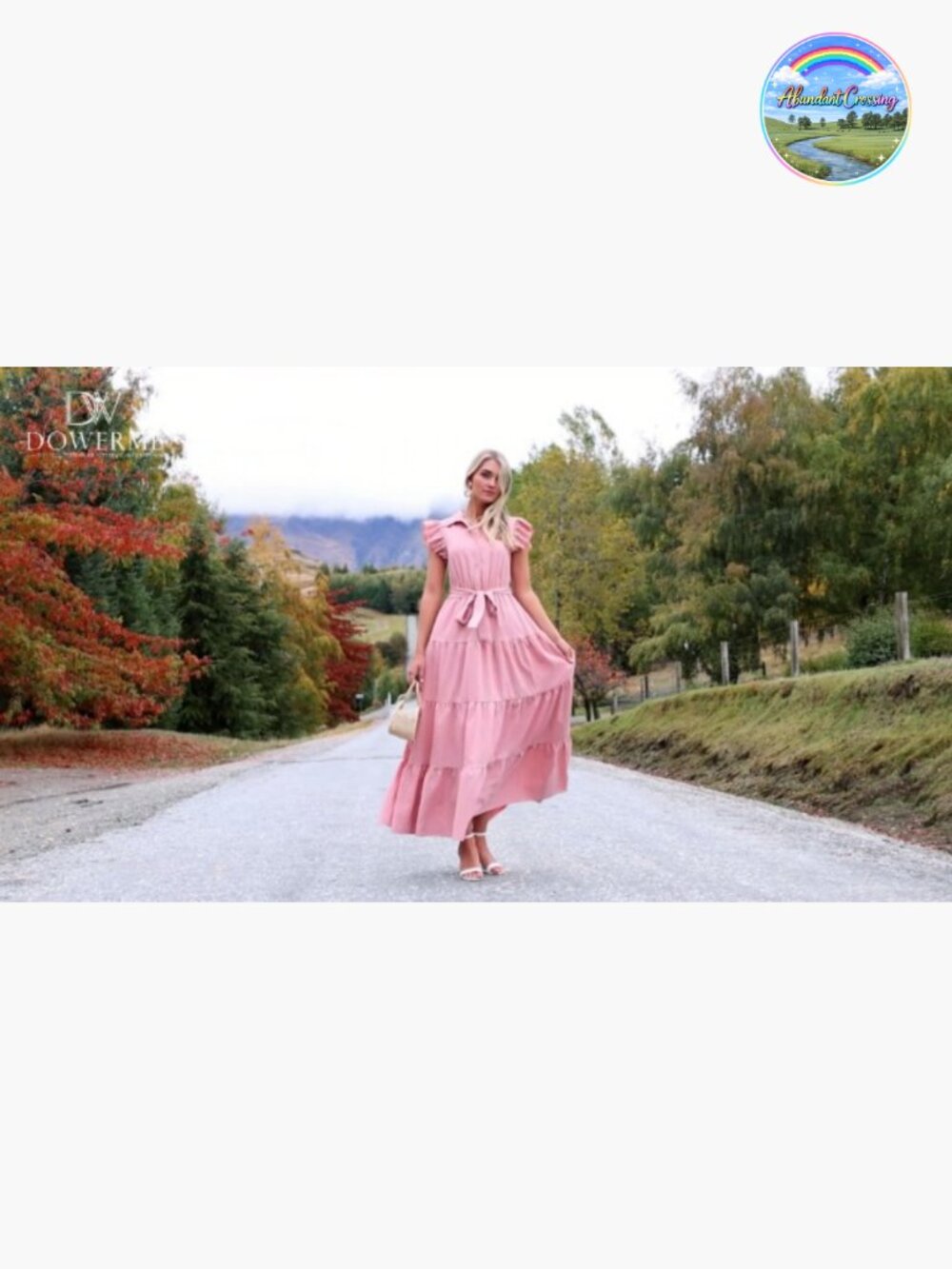 Cap Ruffle Sleeve V Neck Button Tiered Boho Maxi Dress with Pockets - Picture 7 of 7